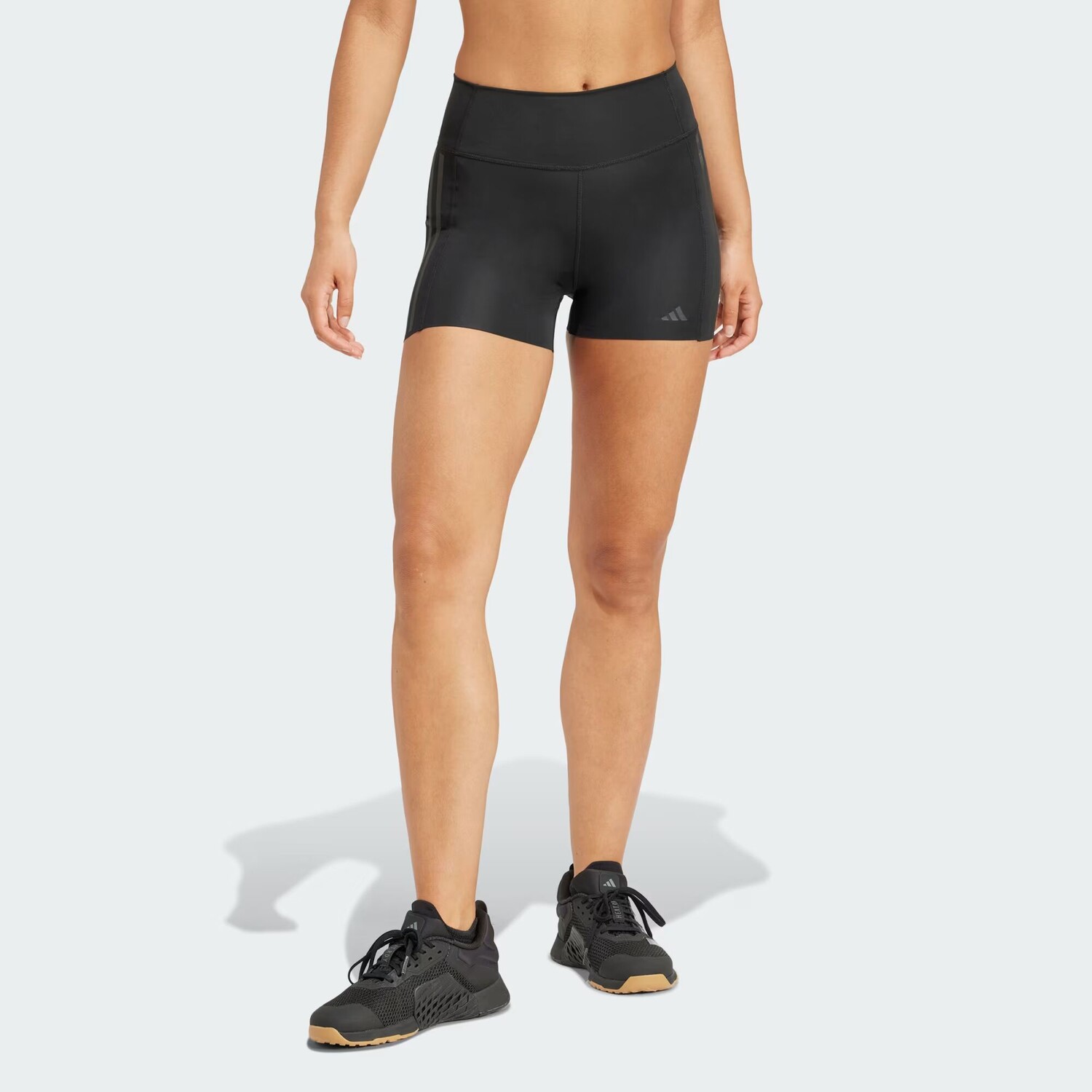 

Леггинсы Optime с необработанным краем шириной 4 дюйма Adidas, цвет Black
