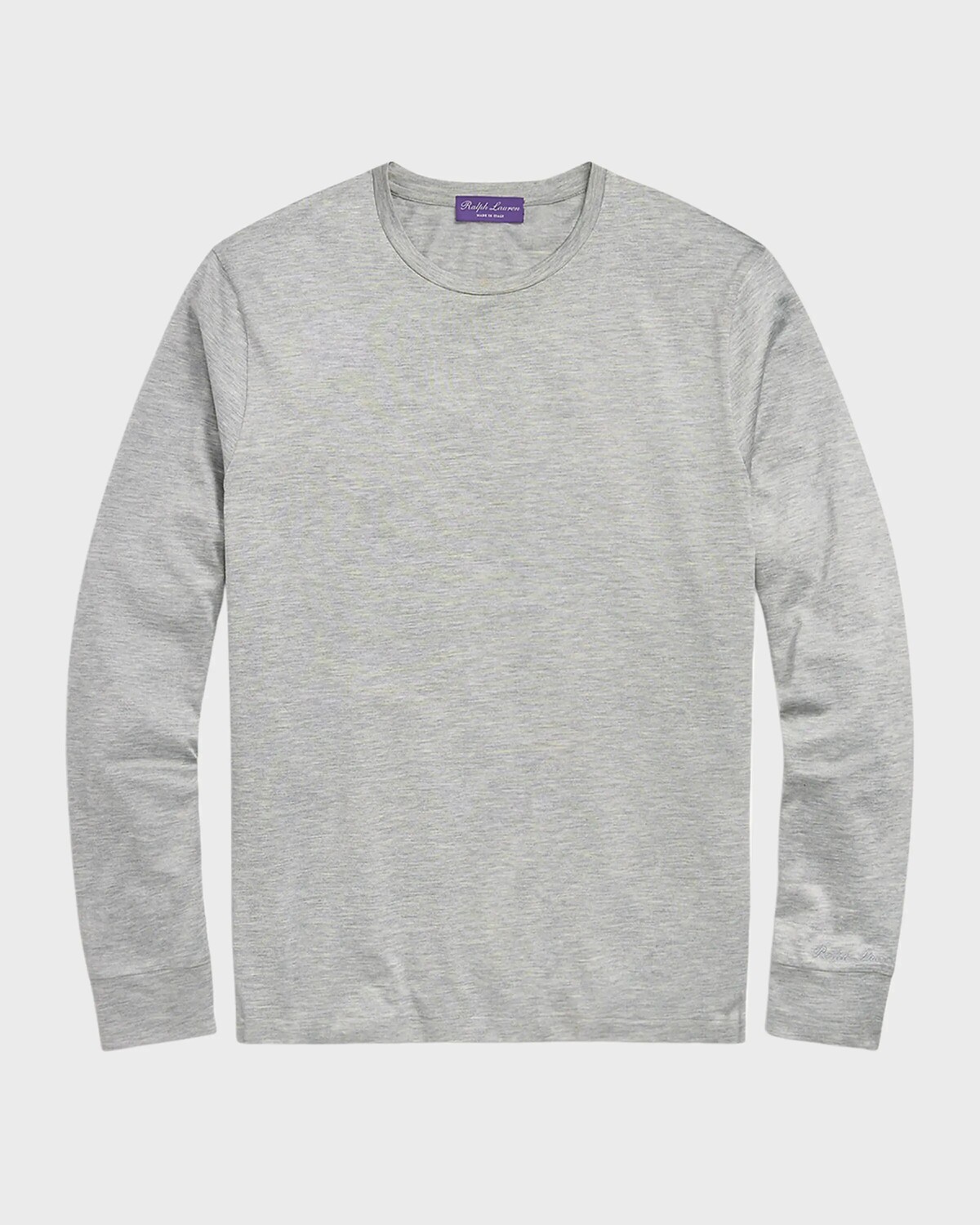 

Мужская футболка из шелково-хлопкового джерси с длинными рукавами Ralph Lauren Purple Label, цвет Grey Melange
