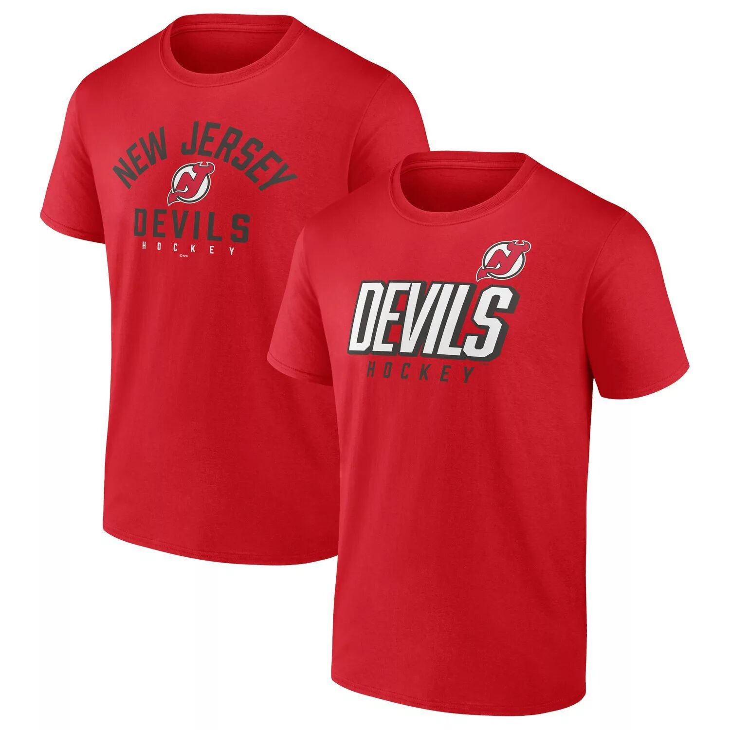 

Комплект из двух мужских красных футболок с надписью New Jersey Devils Wordmark Fanatics