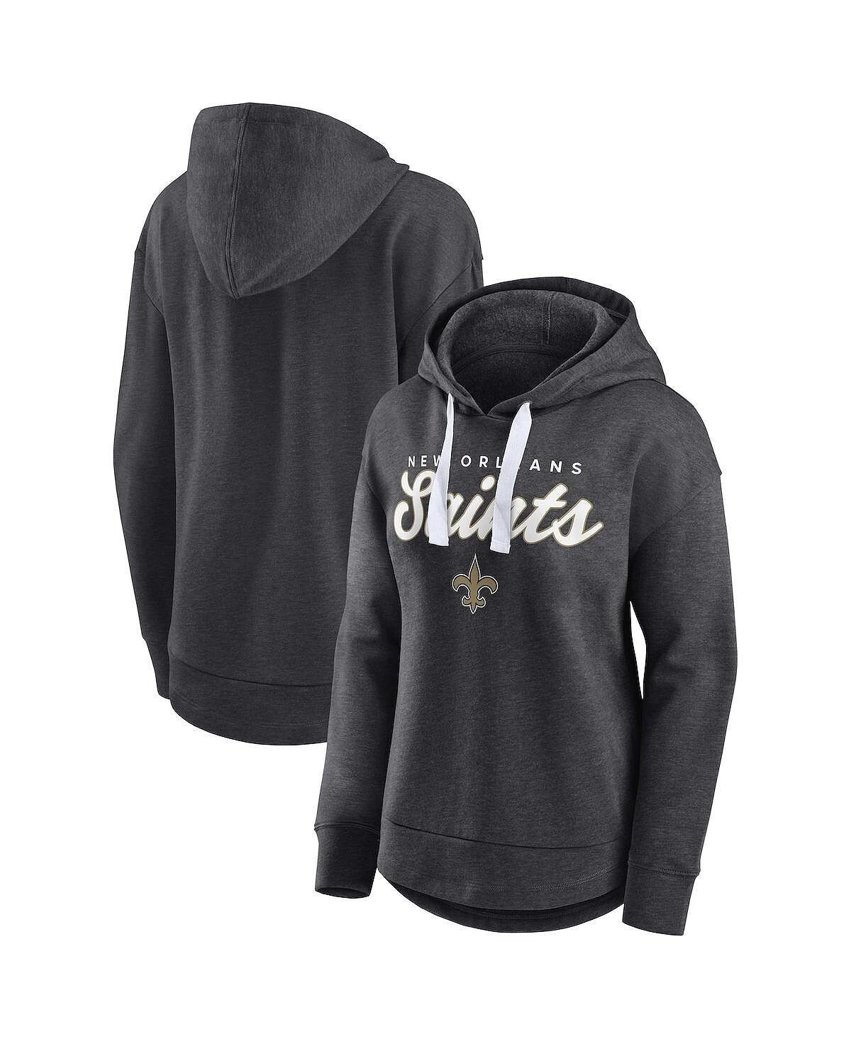 

Женский пуловер с капюшоном с логотипом Heather Charcoal New Orleans Saints Set To Fly Fanatics
