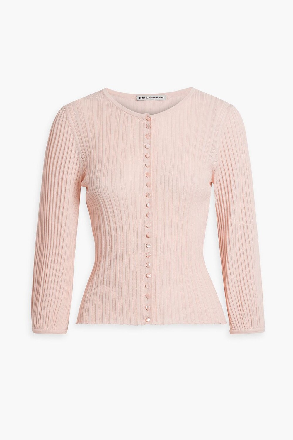 

Кардиган из хлопка в рубчик Cotton By Autumn Cashmere, румян, Белый