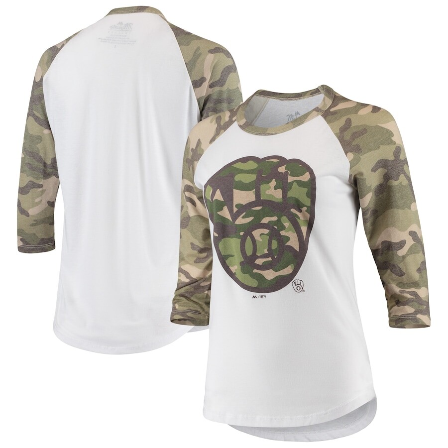 

Футболка с длинным рукавом Majestic Threads Milwaukee Brewers, белый
