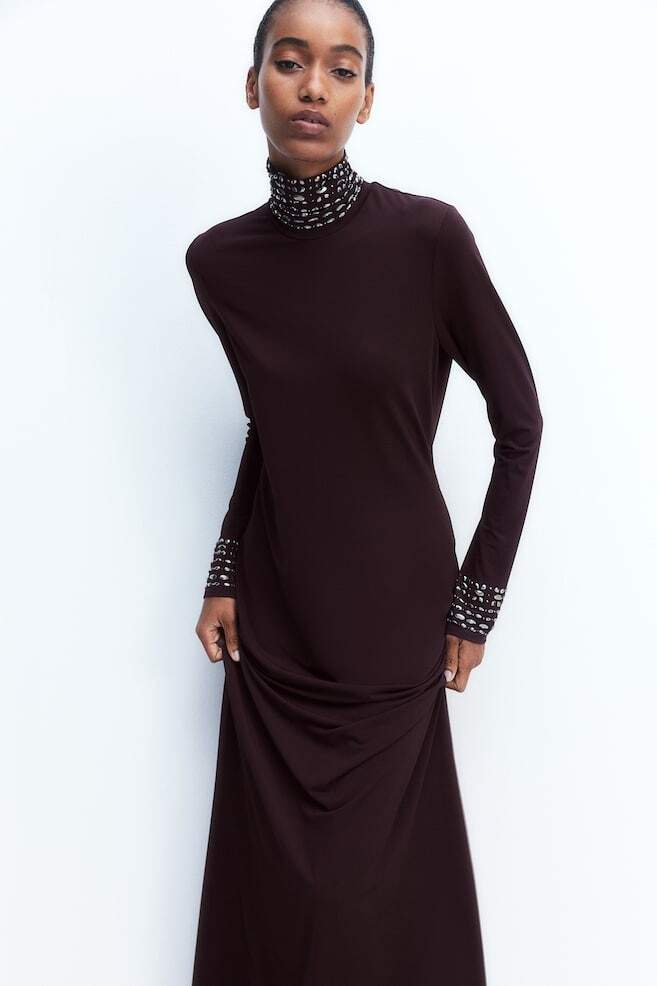 

Платье с водолазкой и заклепками H&M, красный