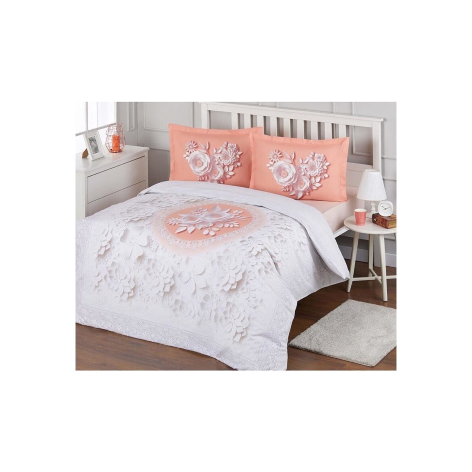 

Özdilek Комплект постельного белья Ranforce Double Lively Roses Salmon