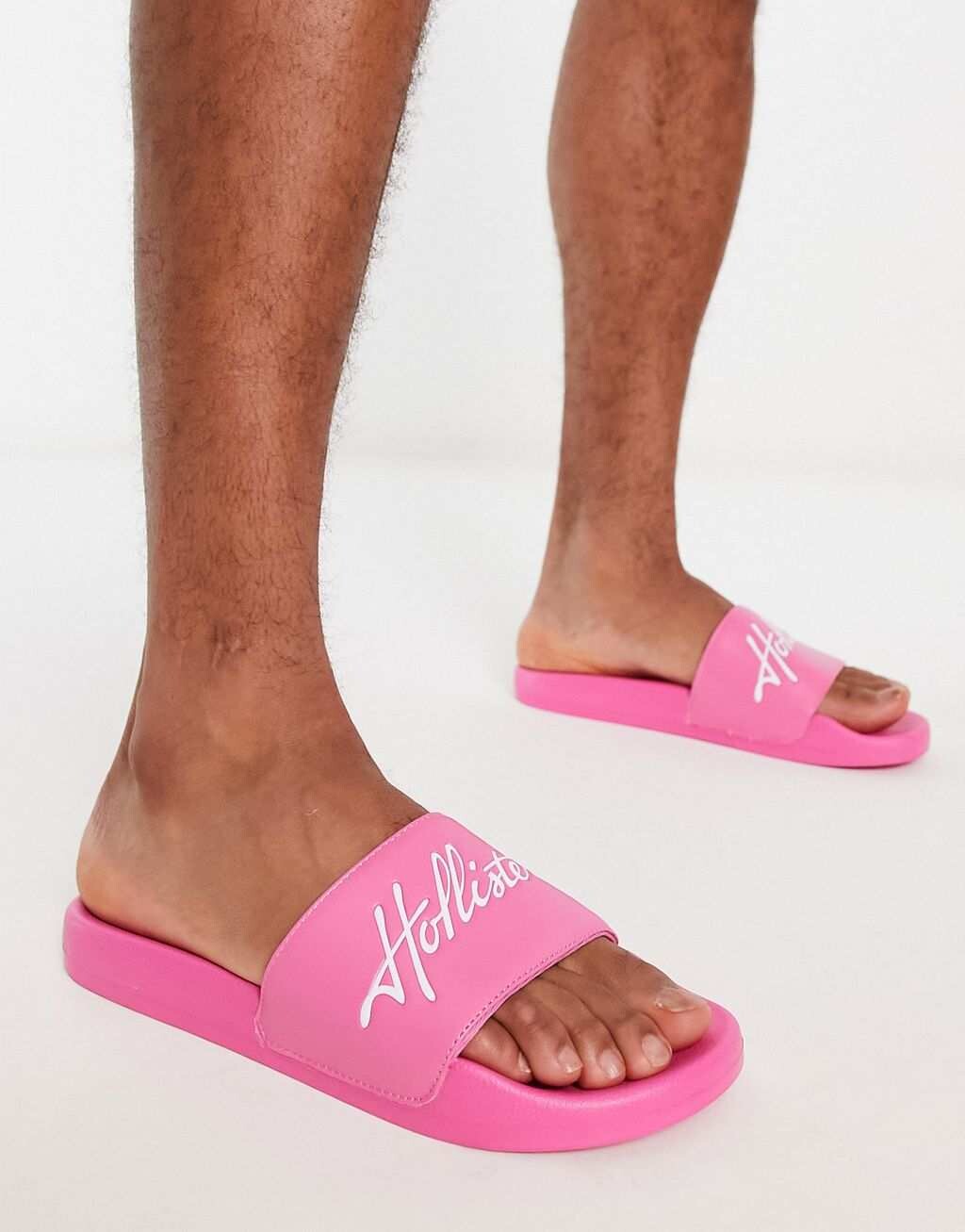

Розовые шлепанцы с логотипом Hollister