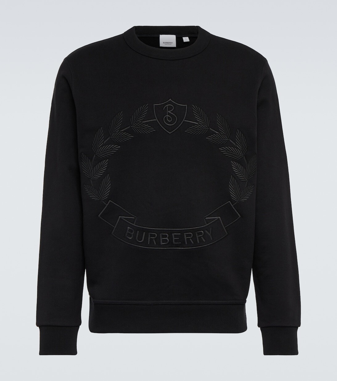 

Хлопковая толстовка с вышивкой Burberry, черный