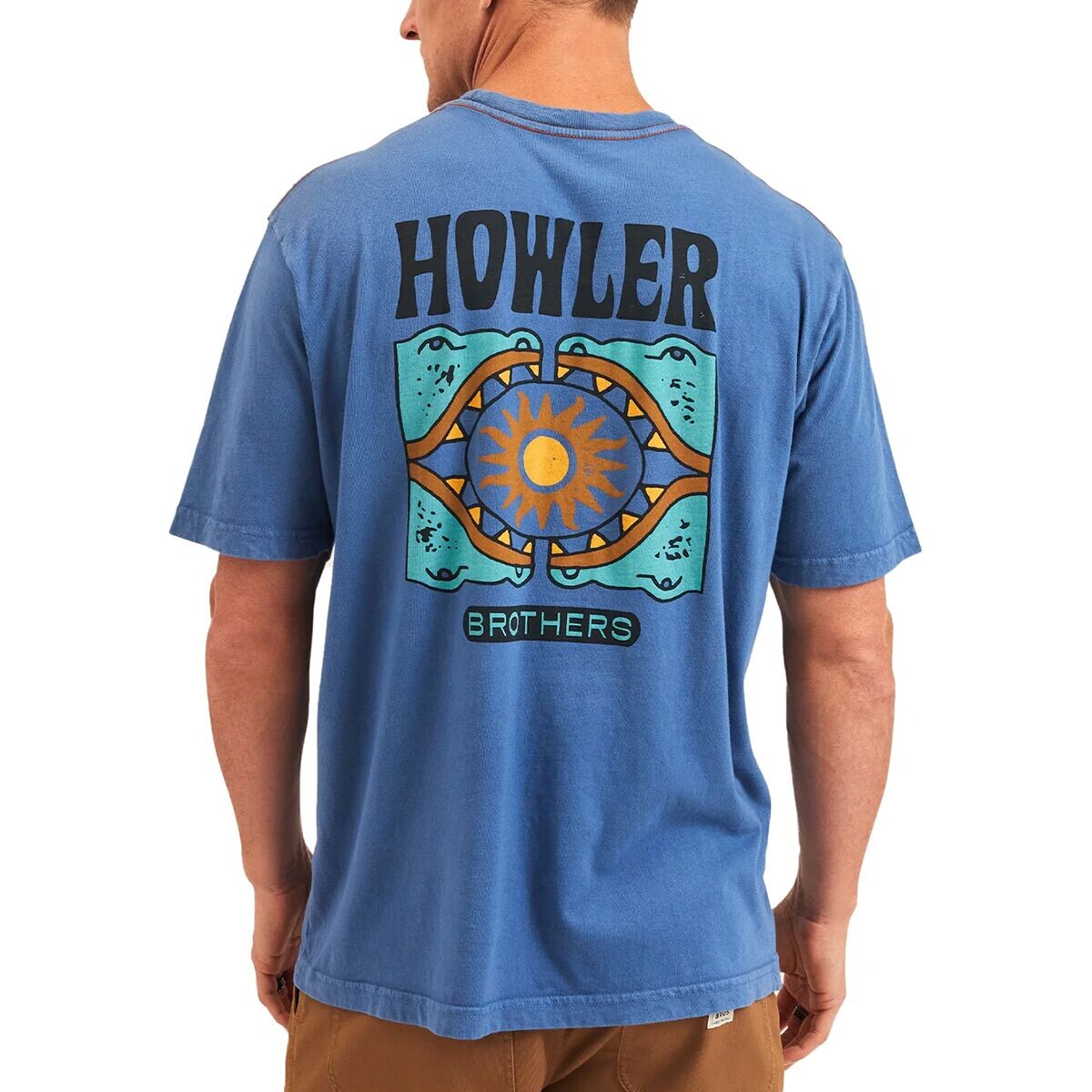 

Хлопковая футболка с карманами Howler Brothers, цвет sun drinker/blue