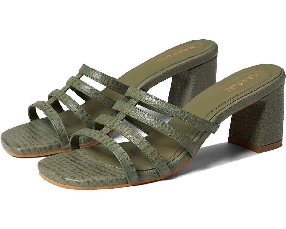 

Туфли KAANAS Uppsala Embossed Leather Cage Sandal, оливковый
