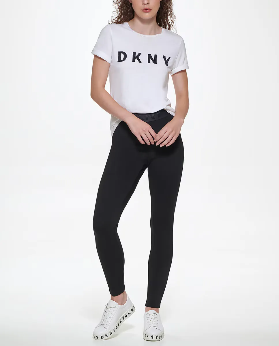 

Гладкие и эластичные женские леггинсы DKNY, черный