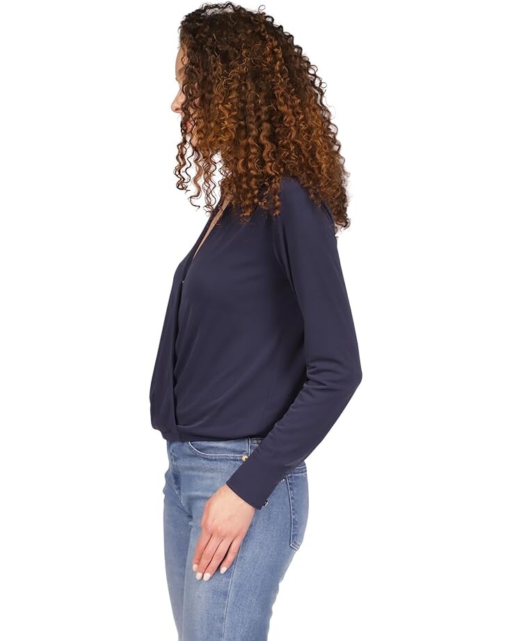

Топ Michael Kors Collar Wrap Top, цвет Midnight Blue