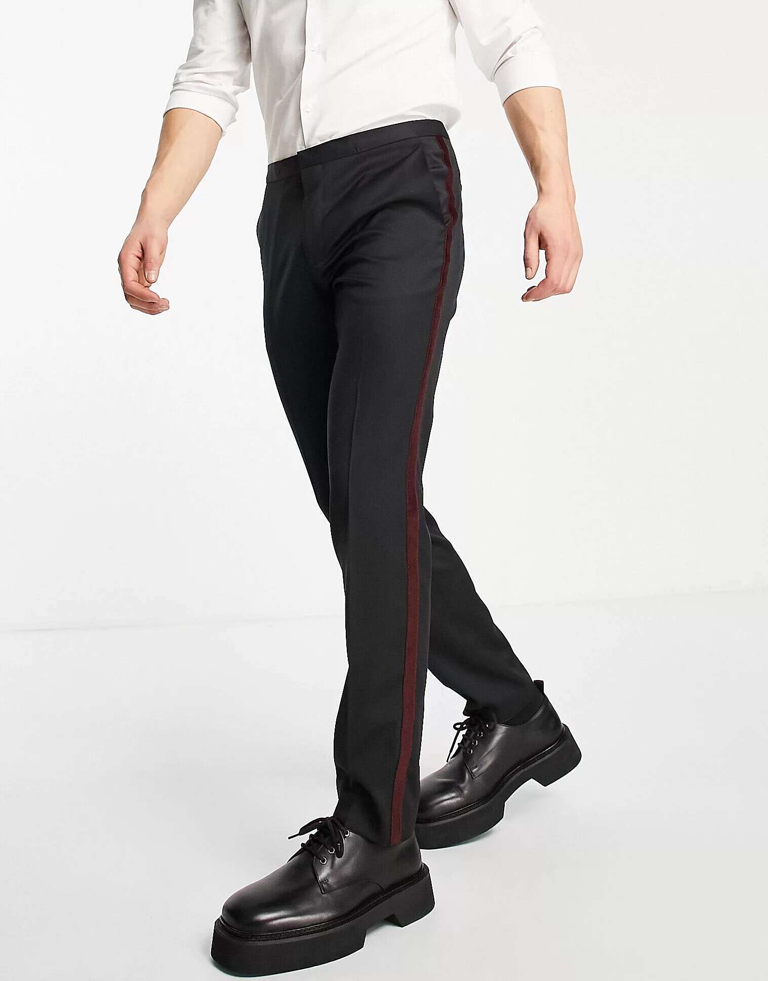 Черные атласные брюки с полосками по бокам Hugo Hugo Red черные брюки карго hugo gion241 hugo red