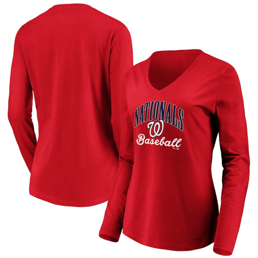 

Футболка с длинным рукавом Fanatics Branded Washington Nationals, красный