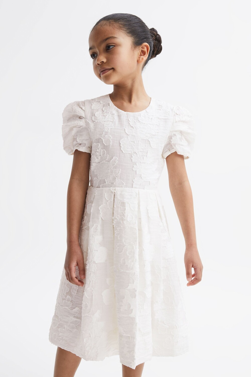 

Фактурное платье Amalie с цветочным узором Reiss, белый