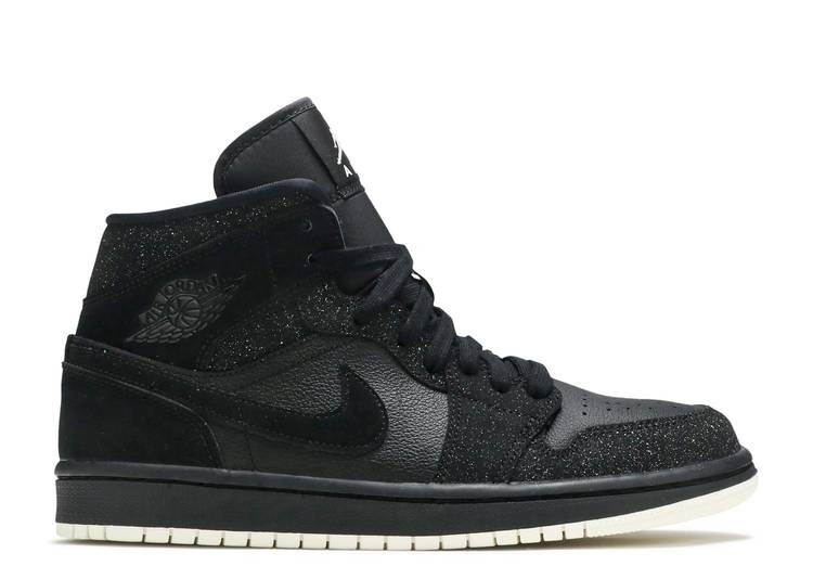 

Кроссовки WMNS AIR JORDAN 1 MID 'BLACK GLITTER', черный