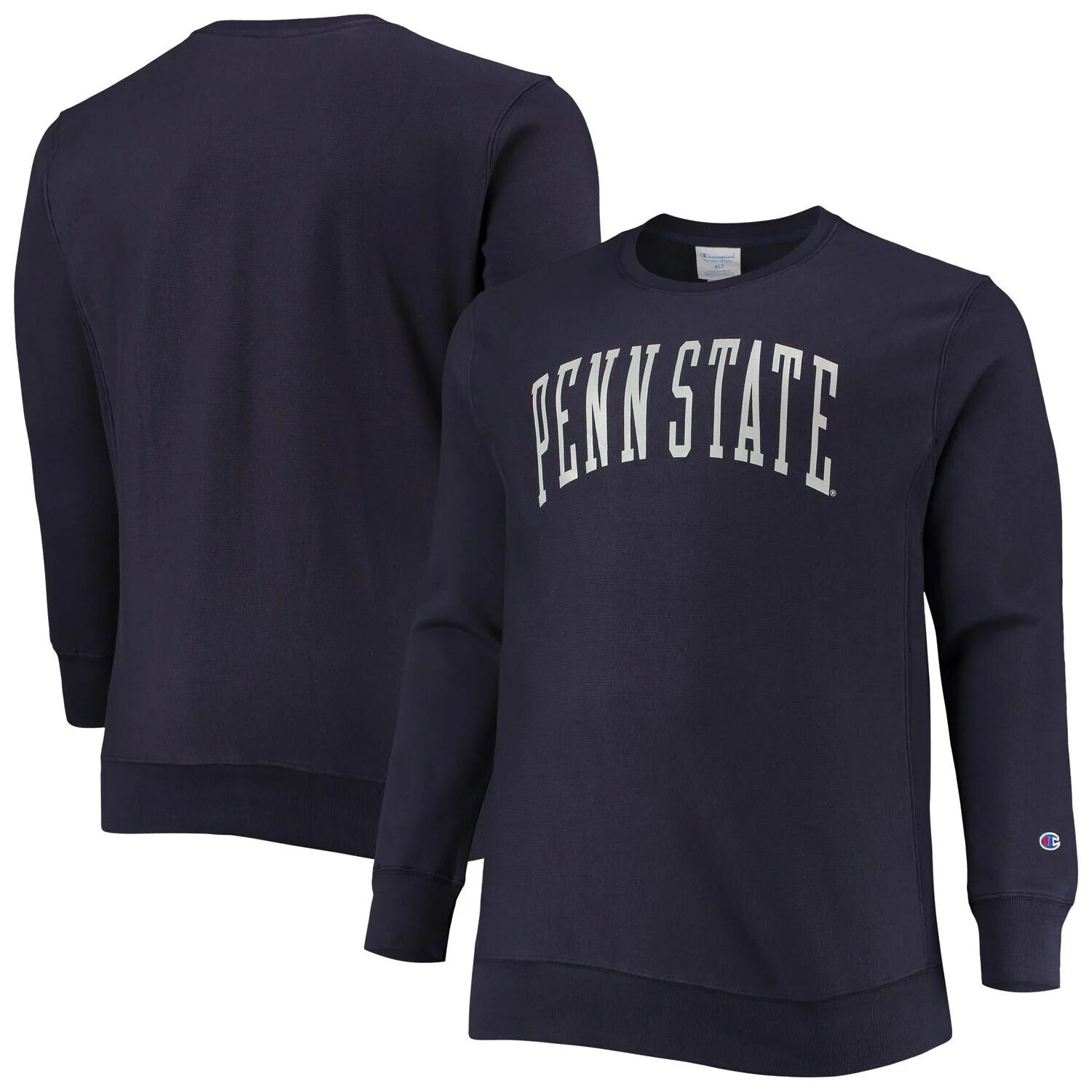 

Мужской темно-синий флисовый пуловер с круглым вырезом Penn State Nittany Lions Big & Tall с обратным плетением, толстовка Champion