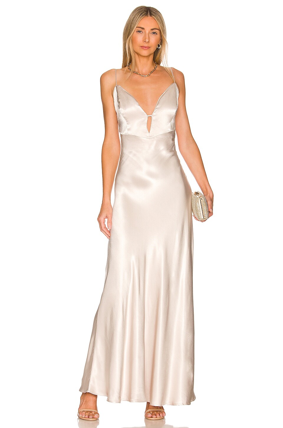 

Платье Bardot Karlotta Slip, серебряный