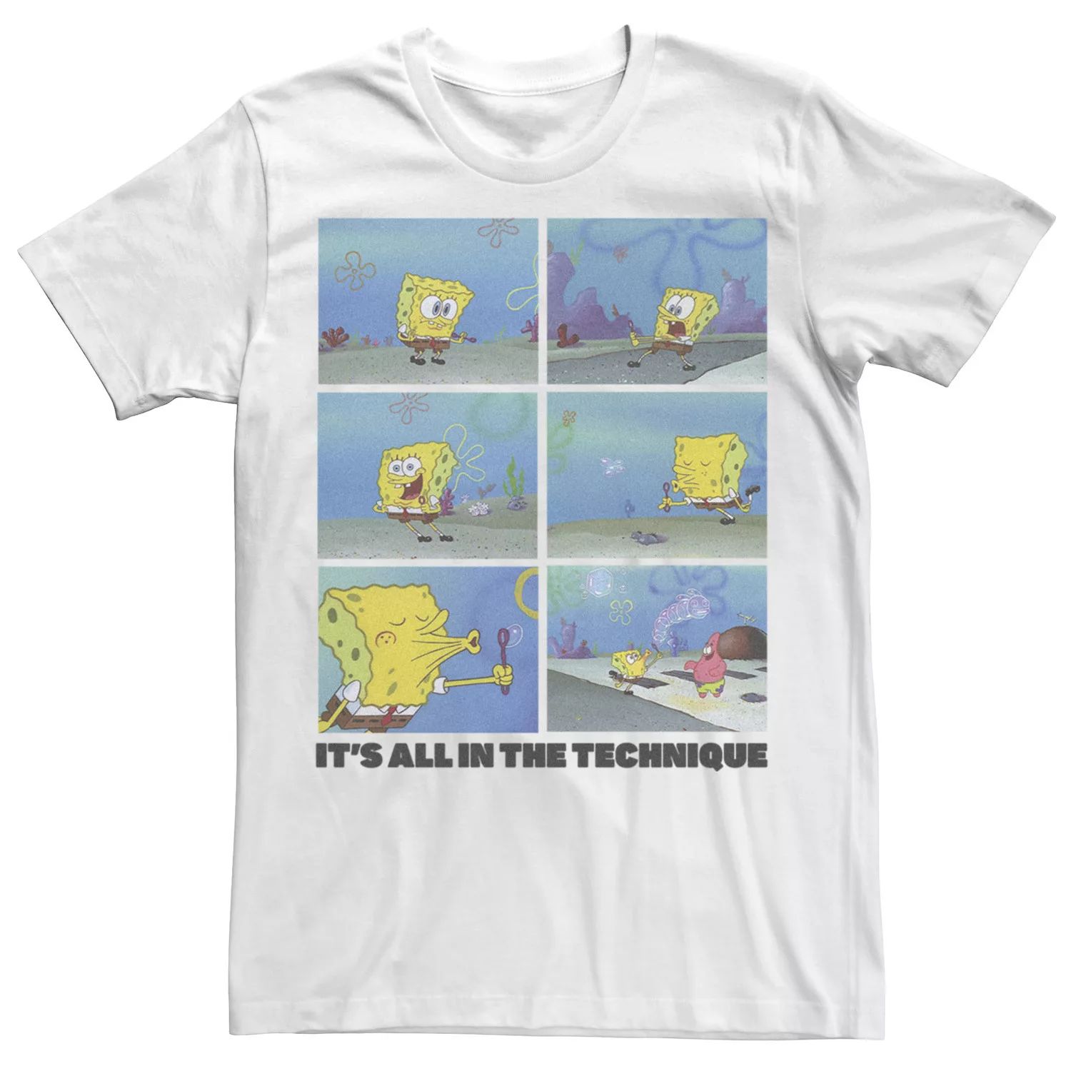 Мужская футболка Sponge Bob SquarePants Sponge Bob Bubble Technique Grid Licensed Character цена и фото