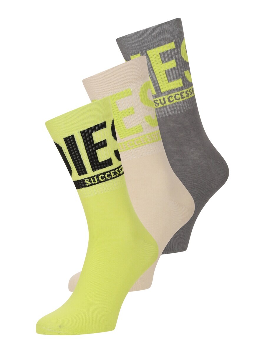 

Носки DIESEL Socks SKM-RAY, цвет Ecru/Lime/Dark grey