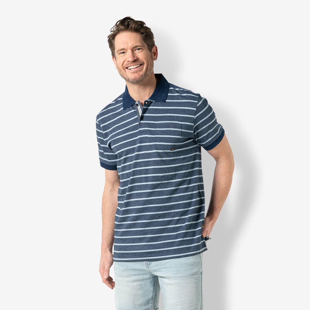 

Поло Twinlife Polo Shirt indigo stripe, черный