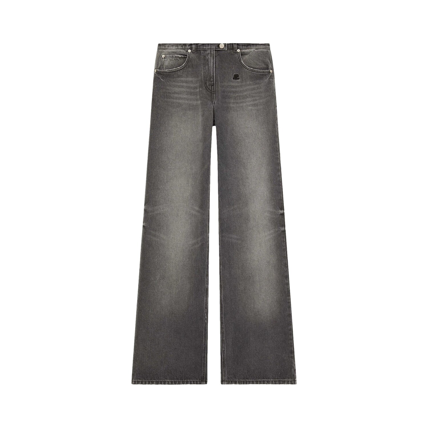 

Прямые брюки из черного денима Courrèges, цвет Stone Washed Grey, Черный