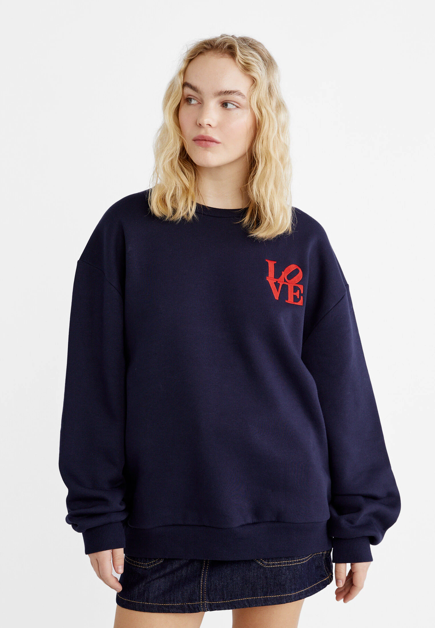 

Толстовка love license Stradivarius, синий