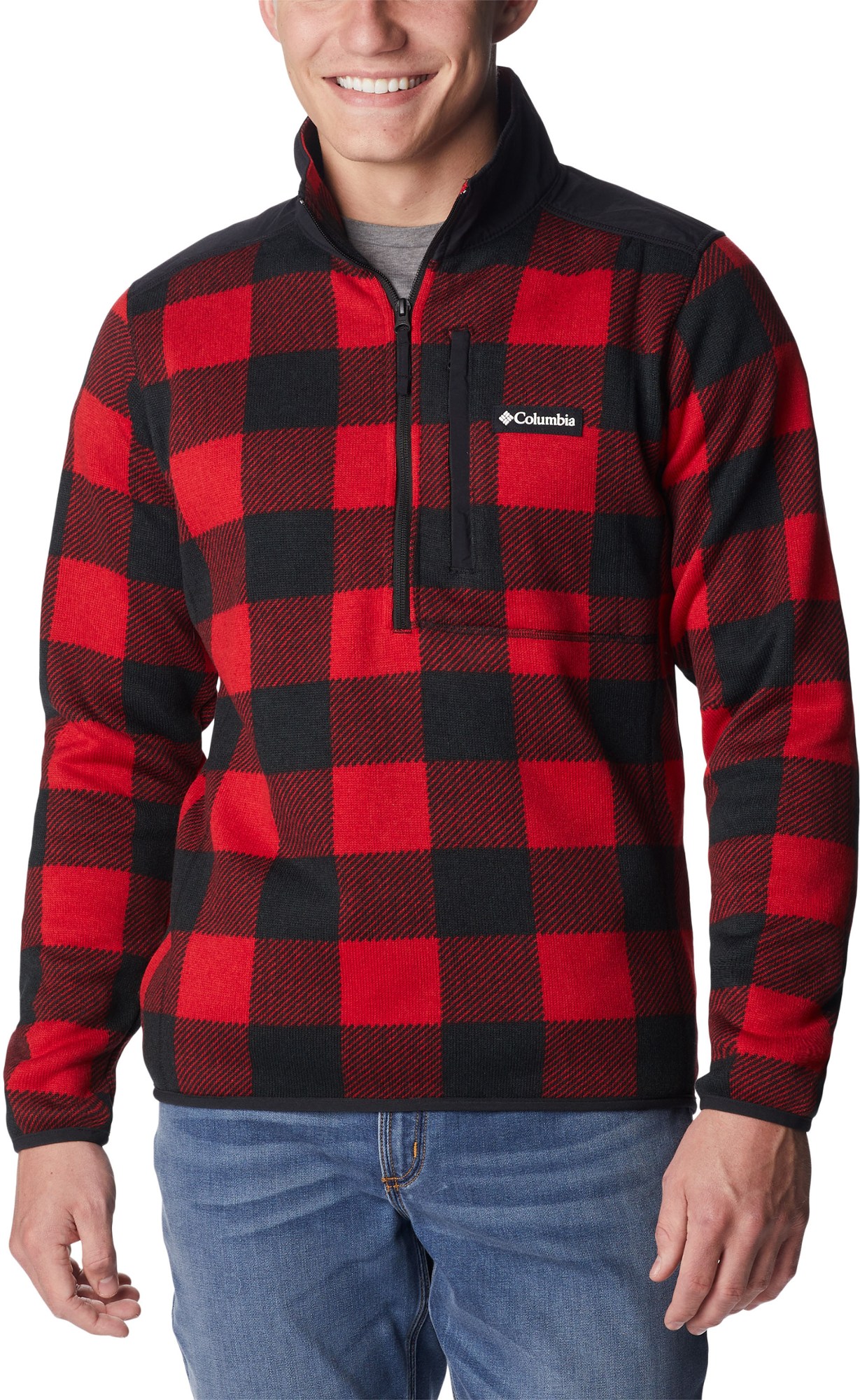 Свитер Weather II флисовый пуловер с молнией до половины - мужской Columbia, красный пальто l space hygge цвет sweater weather plaid
