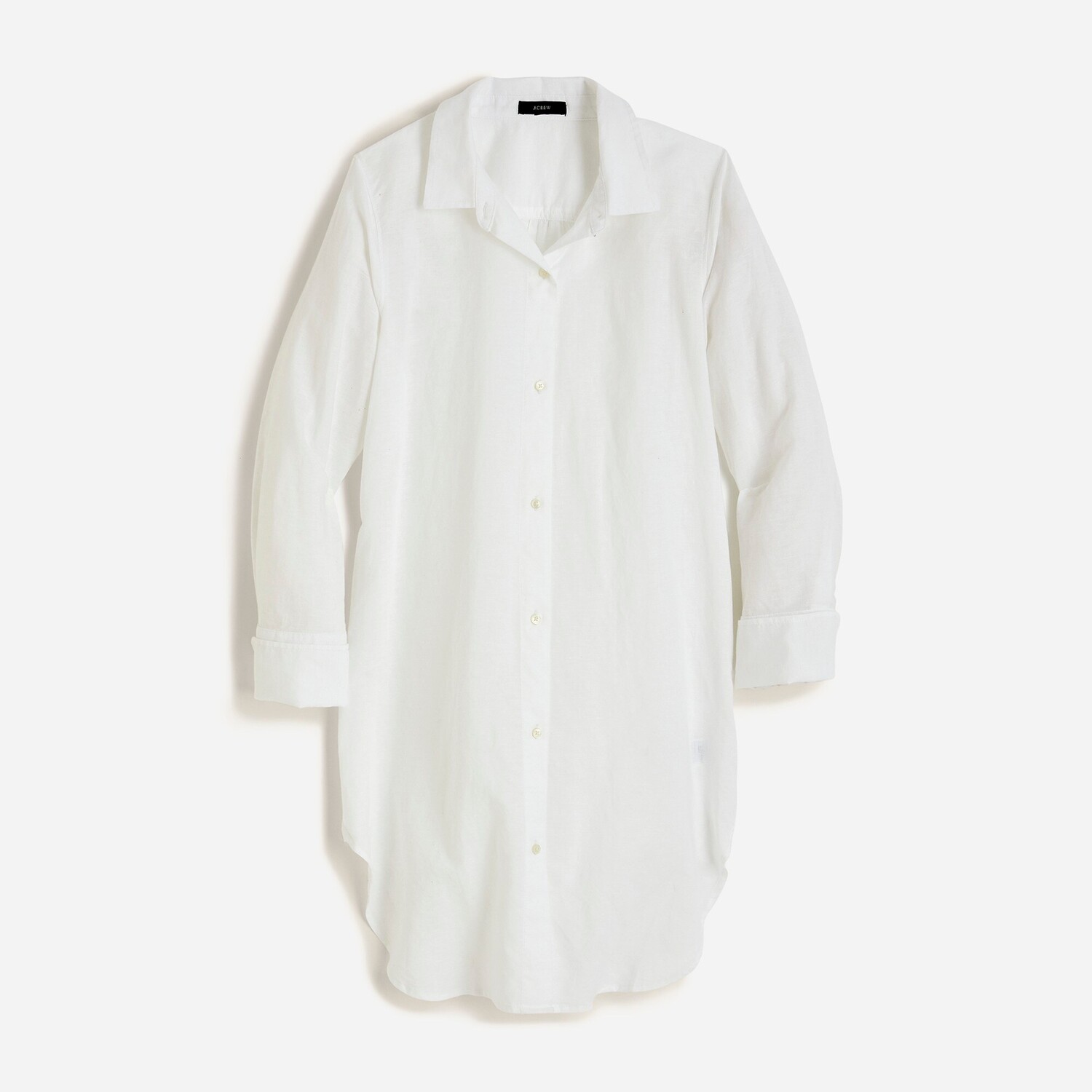 

Пляжная рубашка классического кроя из смеси льна и хлопка J.Crew, белый