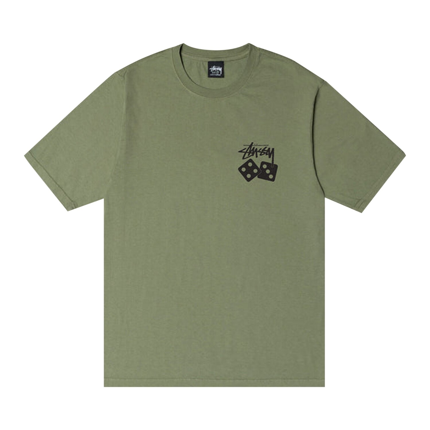 

Футболка Stussy Dice, окрашенная в пигмент, Артишок
