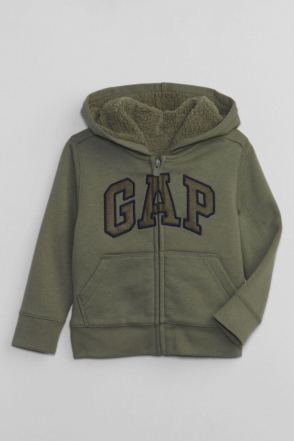 

Толстовка на молнии с длинными рукавами из искусственной овчины с логотипом Gap, зеленый