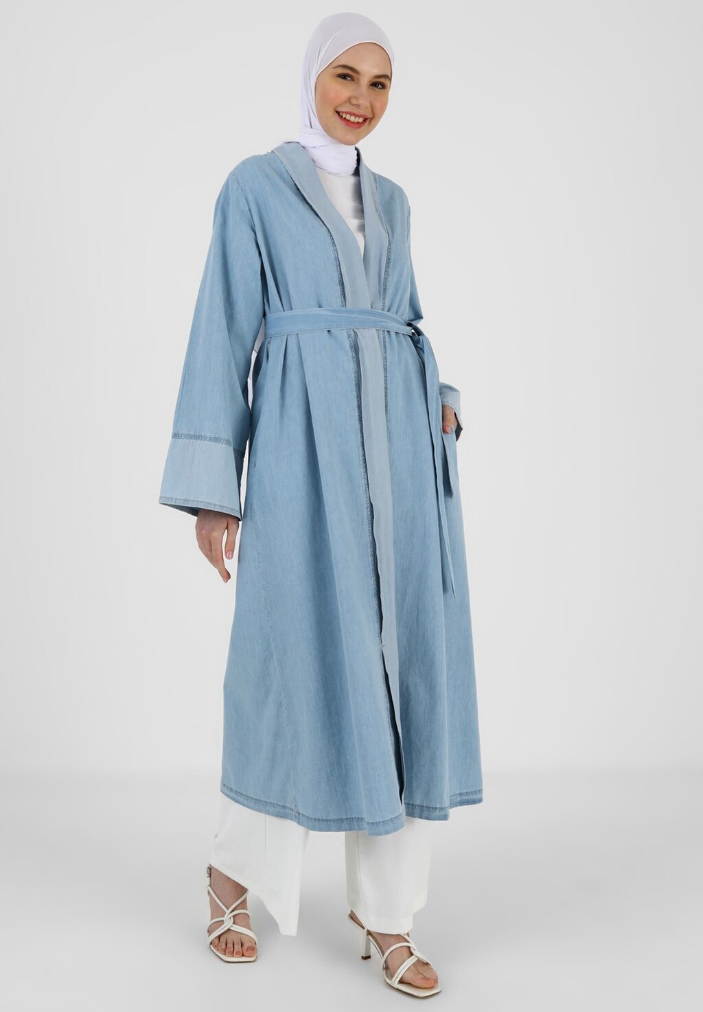 

Джинсовое платье ABAYA REFKA CASUAL Modanisa, Светло-синий