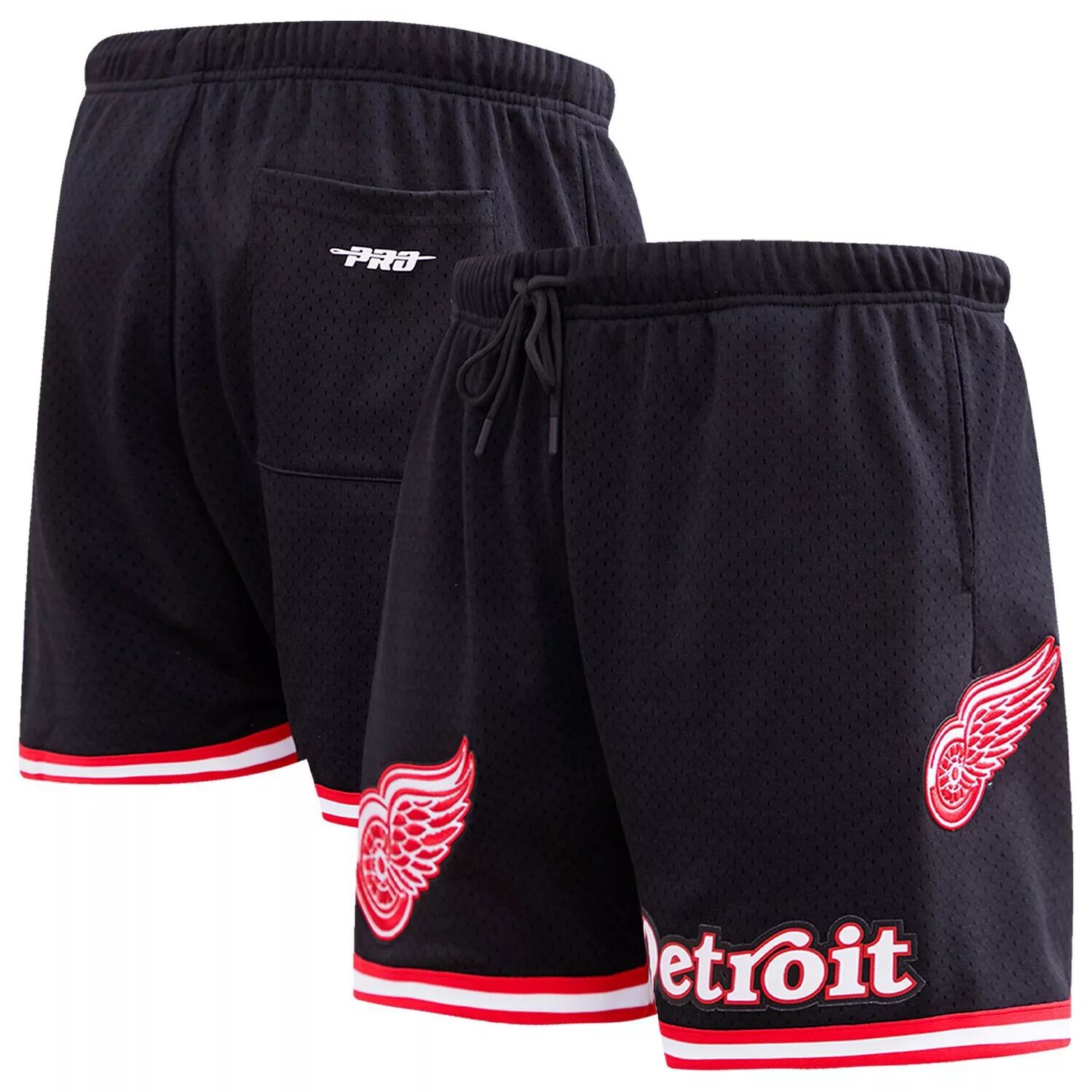 

Мужские классические сетчатые шорты Pro Standard черные Detroit Red Wings