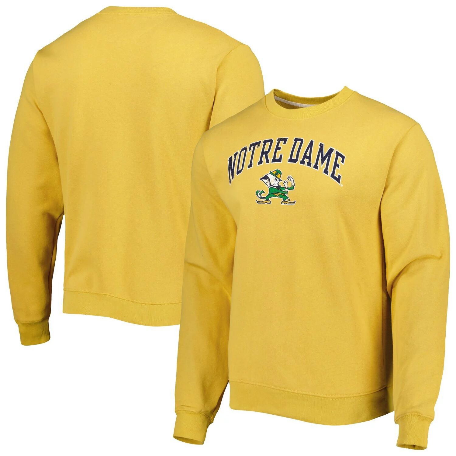

Мужская лига, студенческая одежда, золотой пуловер Notre Dame Fighting Irish 1965 Arch Essential, легкий пуловер, Желтый