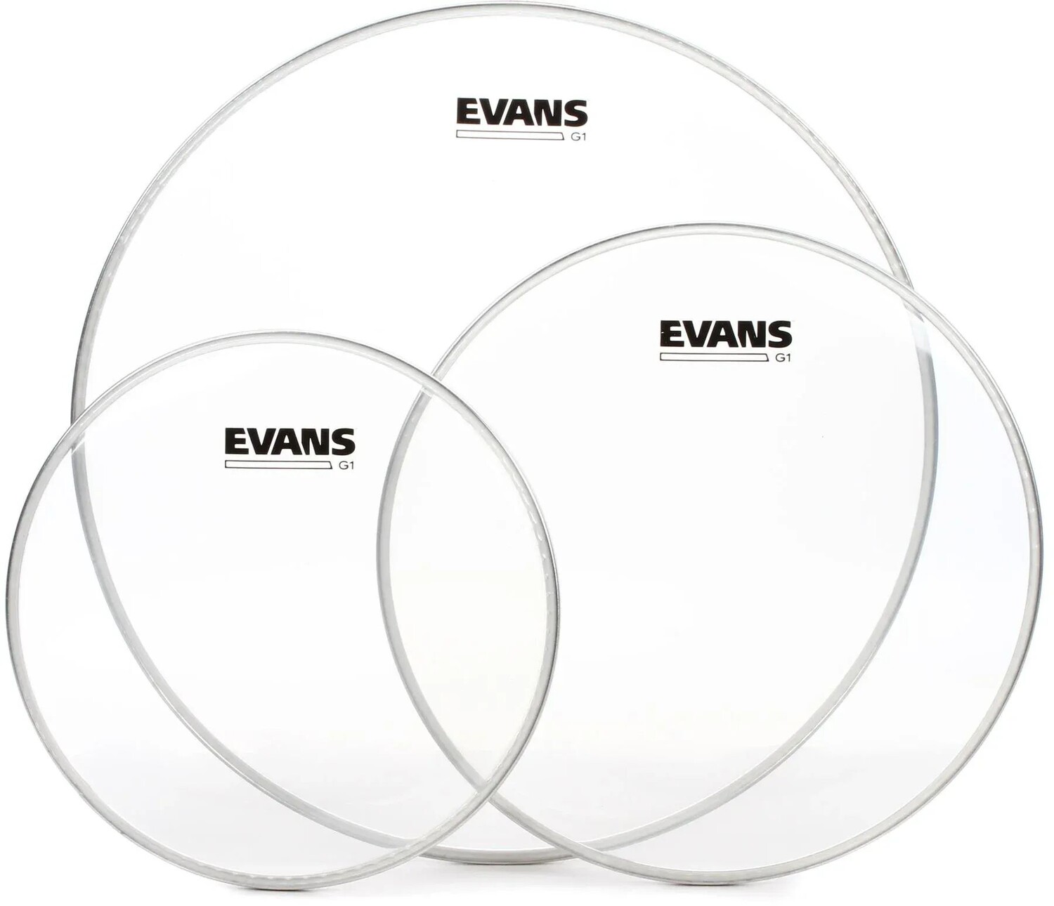 

Прозрачная упаковка Tom из трех предметов Evans G1 — 10/12/16 дюймов