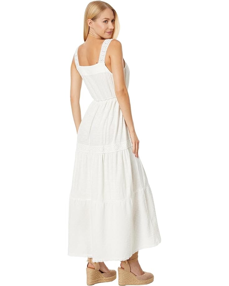 

Платье Lucky Brand Lace Tiered Knit Maxi Dress, цвет Gardenia
