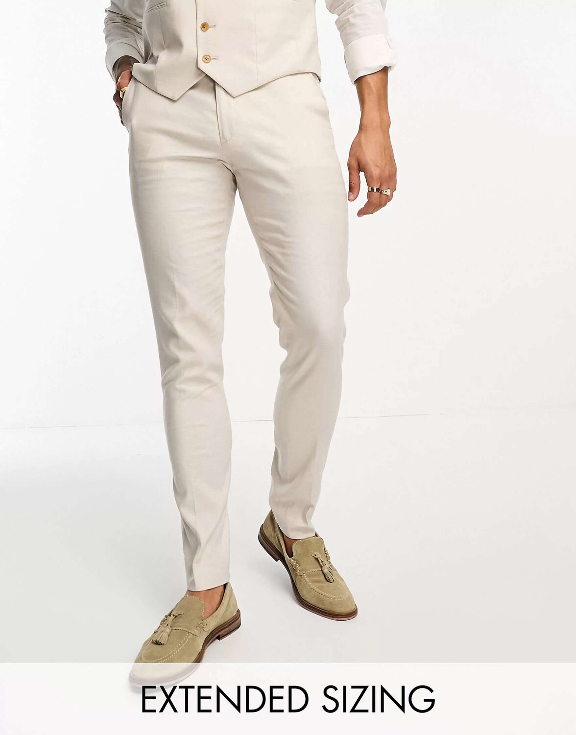 

Узкие льняные брюки скинни ASOS