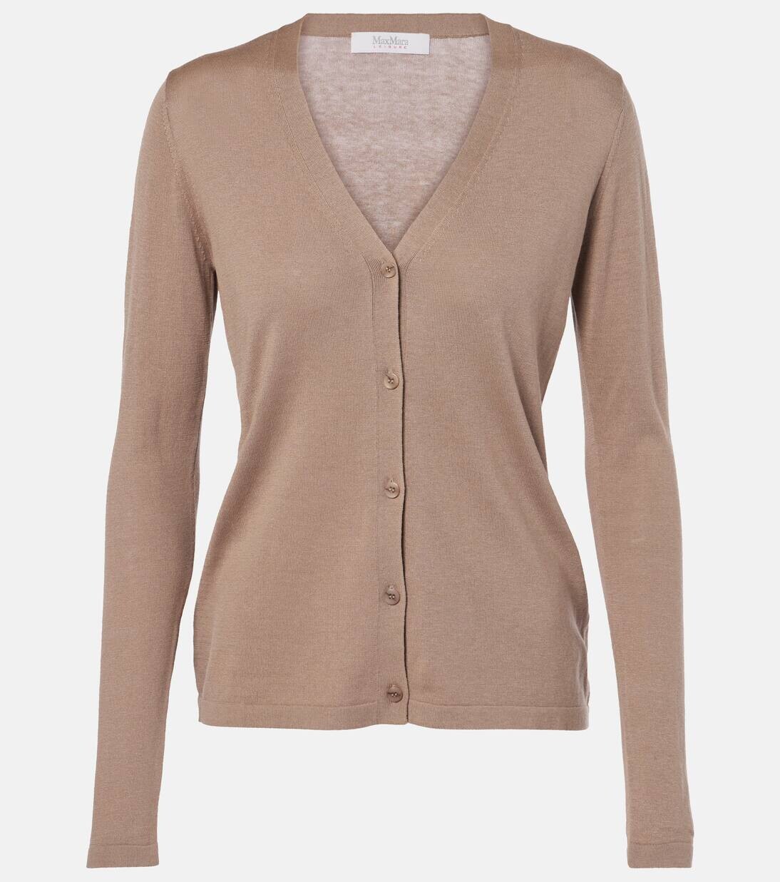 

Кардиган Leisure Quirino из шелка и хлопка Max Mara, цвет tortora