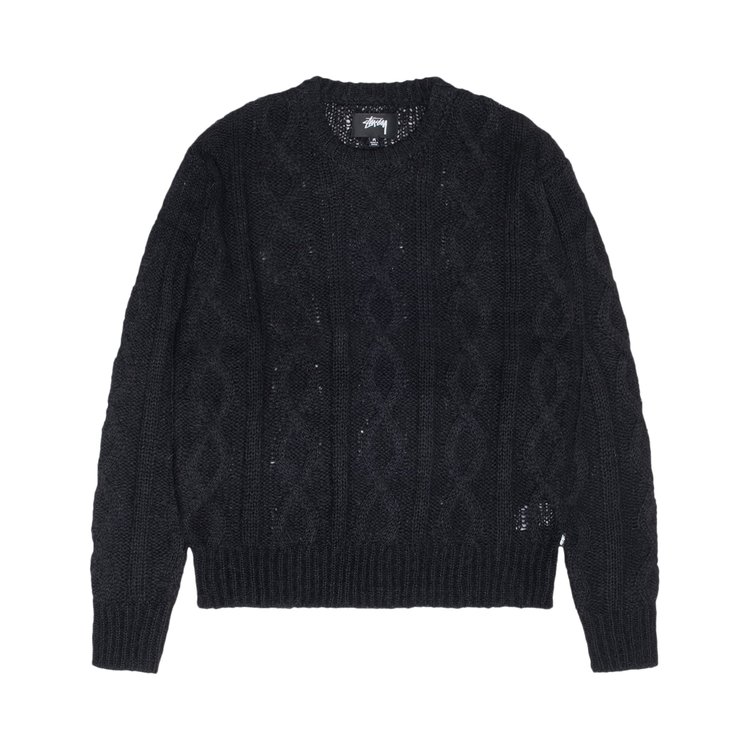 

Свитер Stussy Cable Loose Knit Sweater, черный