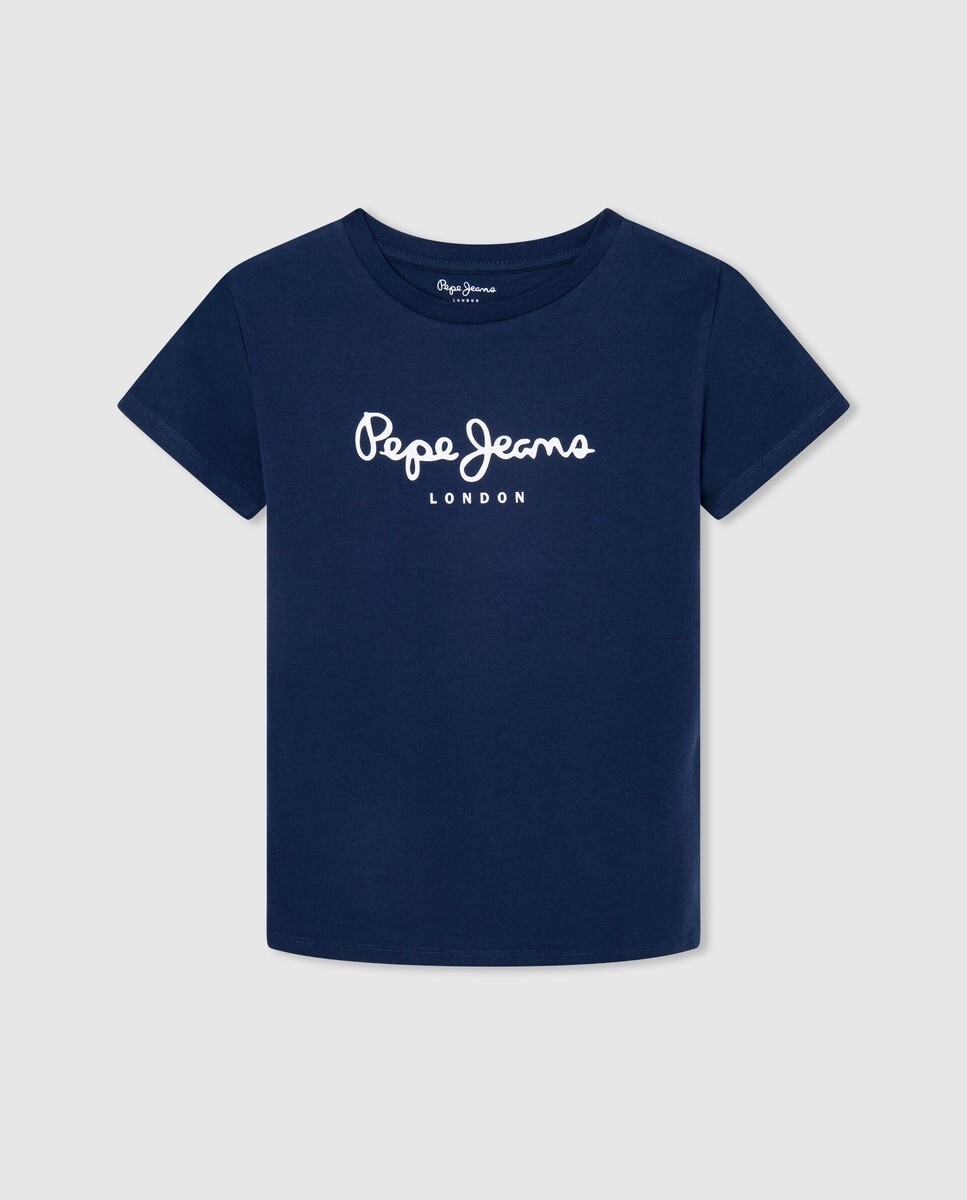 

Футболка для мальчика с короткими рукавами и принтом логотипа Pepe Jeans, темно-синий