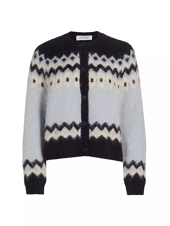 

Вязаный кардиган Elani Fairisle Derek Lam 10 Crosby, цвет navy sky