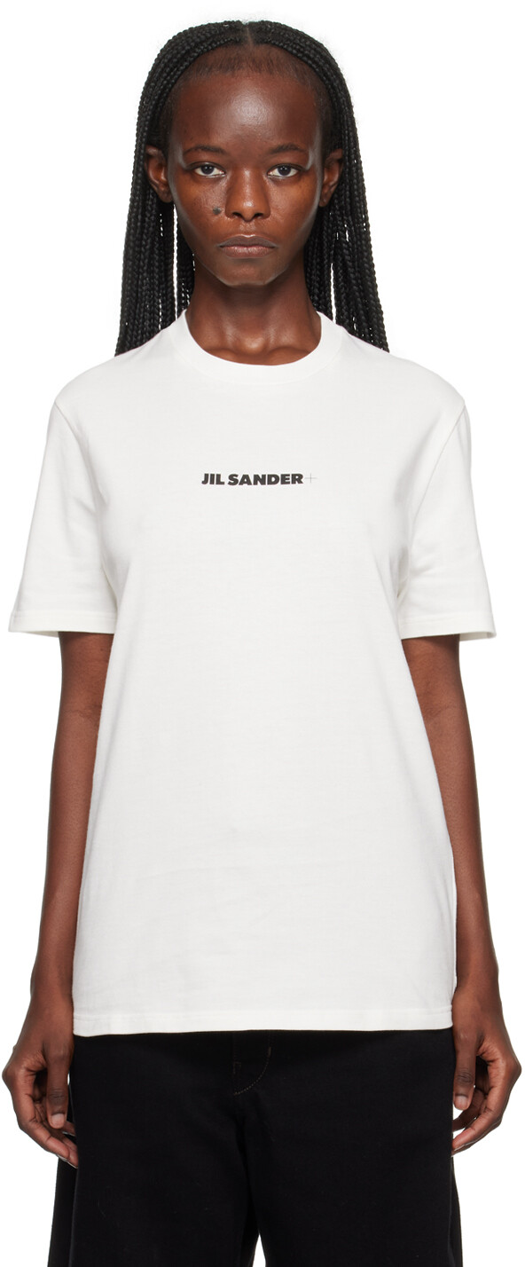 

Белая футболка с принтом Jil Sander, Белый
