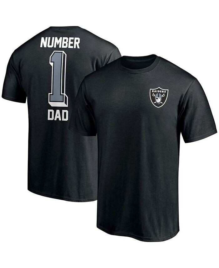 

Мужская черная футболка Las Vegas Raiders #1 Dad Fanatics, черный