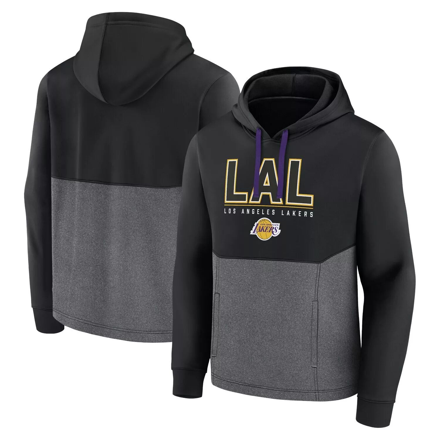 

Мужской черный пуловер с капюшоном Los Angeles Lakers Successful Tri-Blend Fanatics