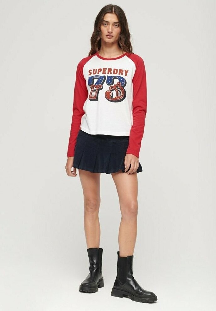 

Топ с длинными рукавами AMERICANA Superdry, цвет optic indiana red