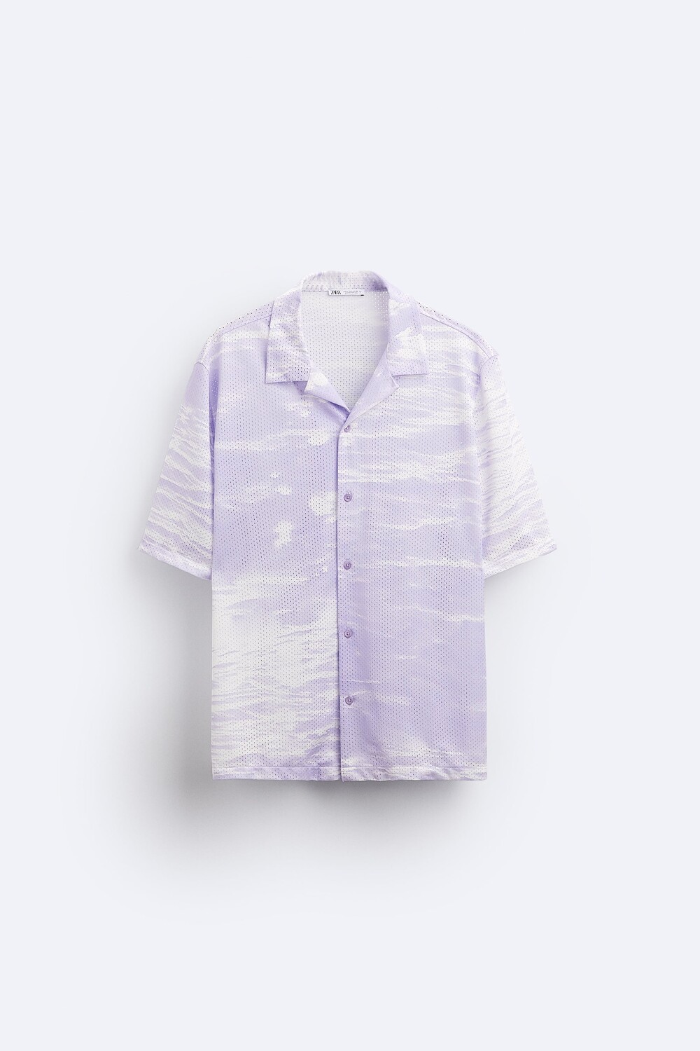 

Рубашка с принтом tie dye Zara, лиловый