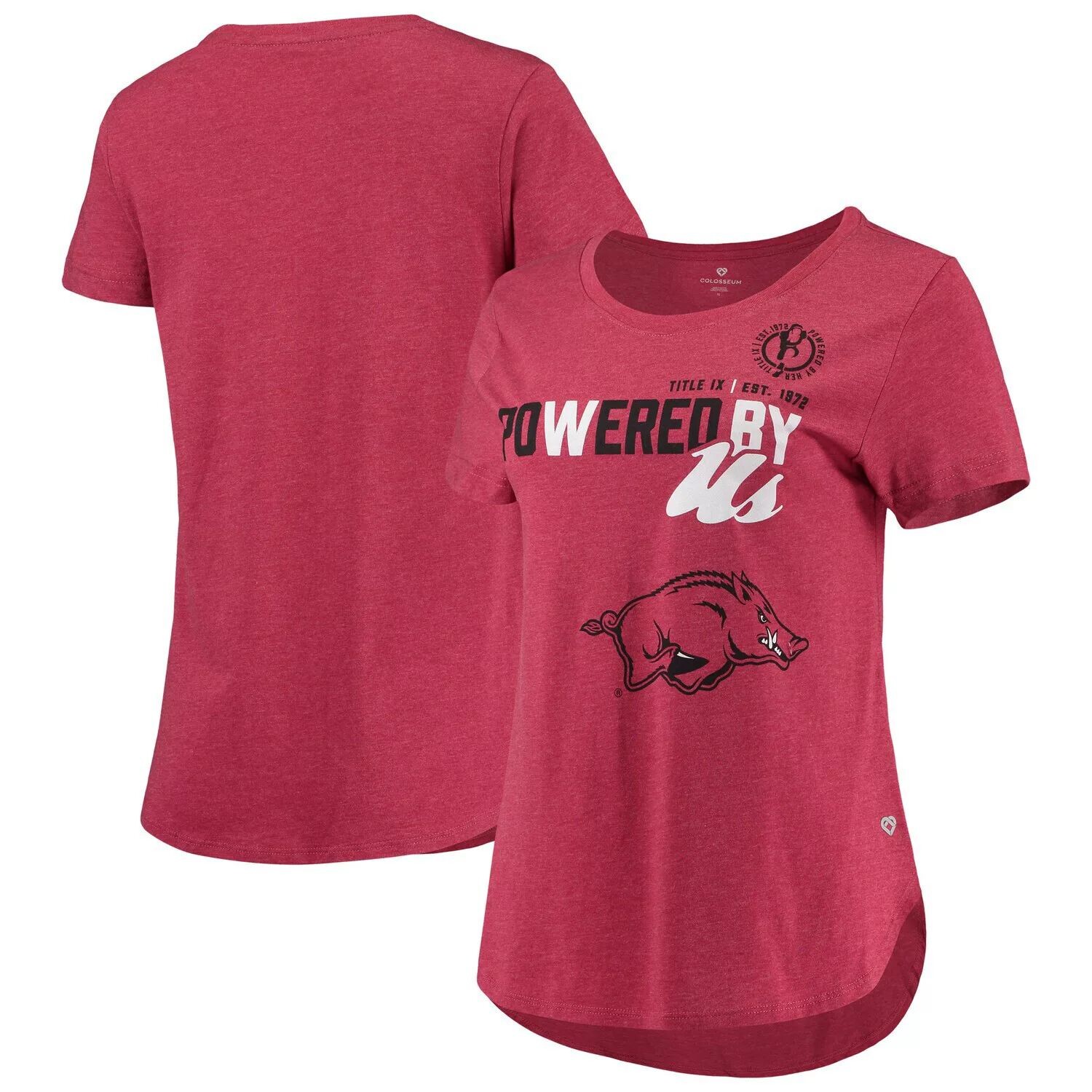

Женская футболка Colosseum Heathered Cardinal Arkansas Razorbacks Powered By Title IX Colosseum