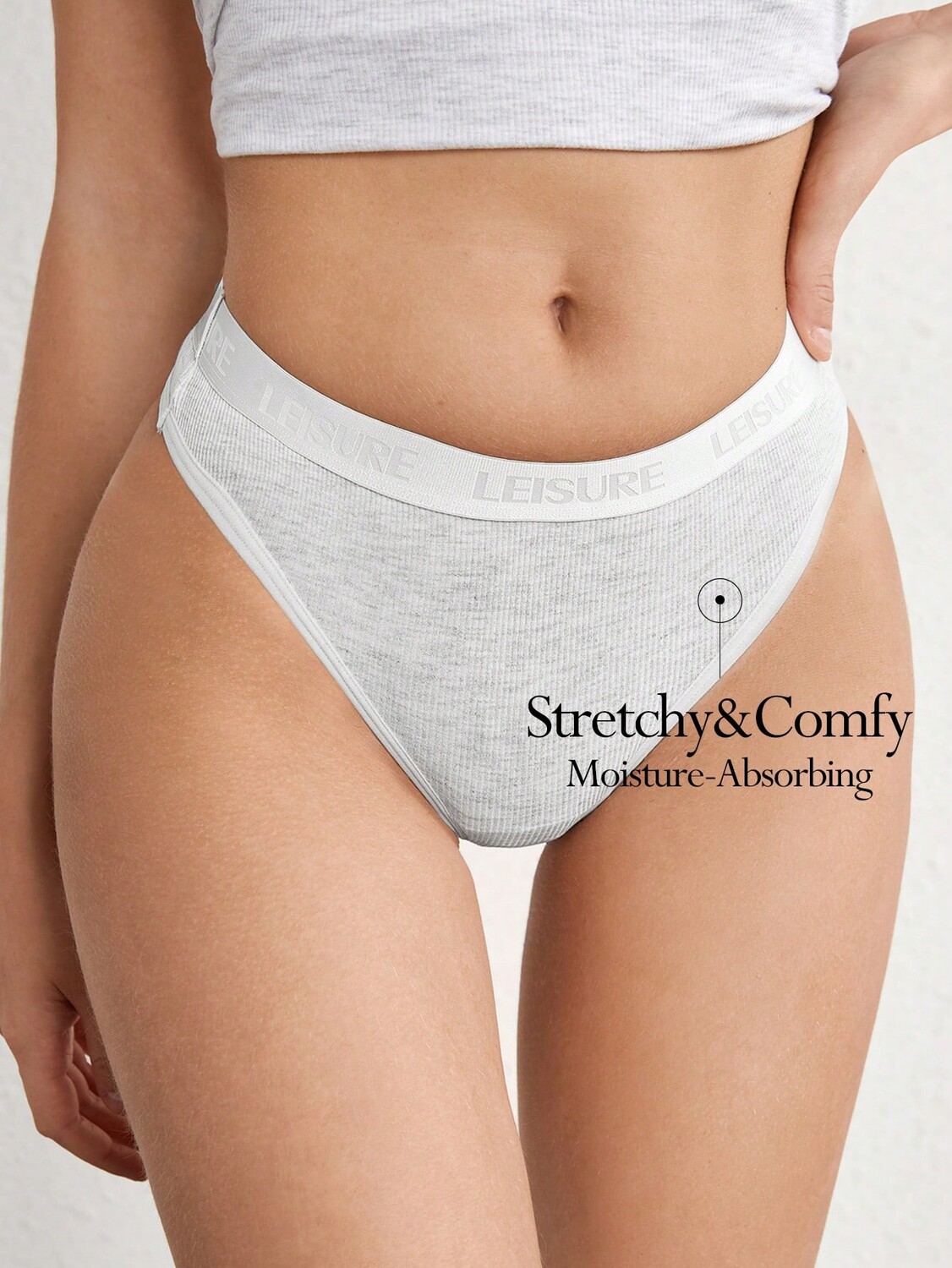 

SHEIN Женское нижнее белье для отдыха, однотонное, с рисунком, буквенным узором, светло-серый