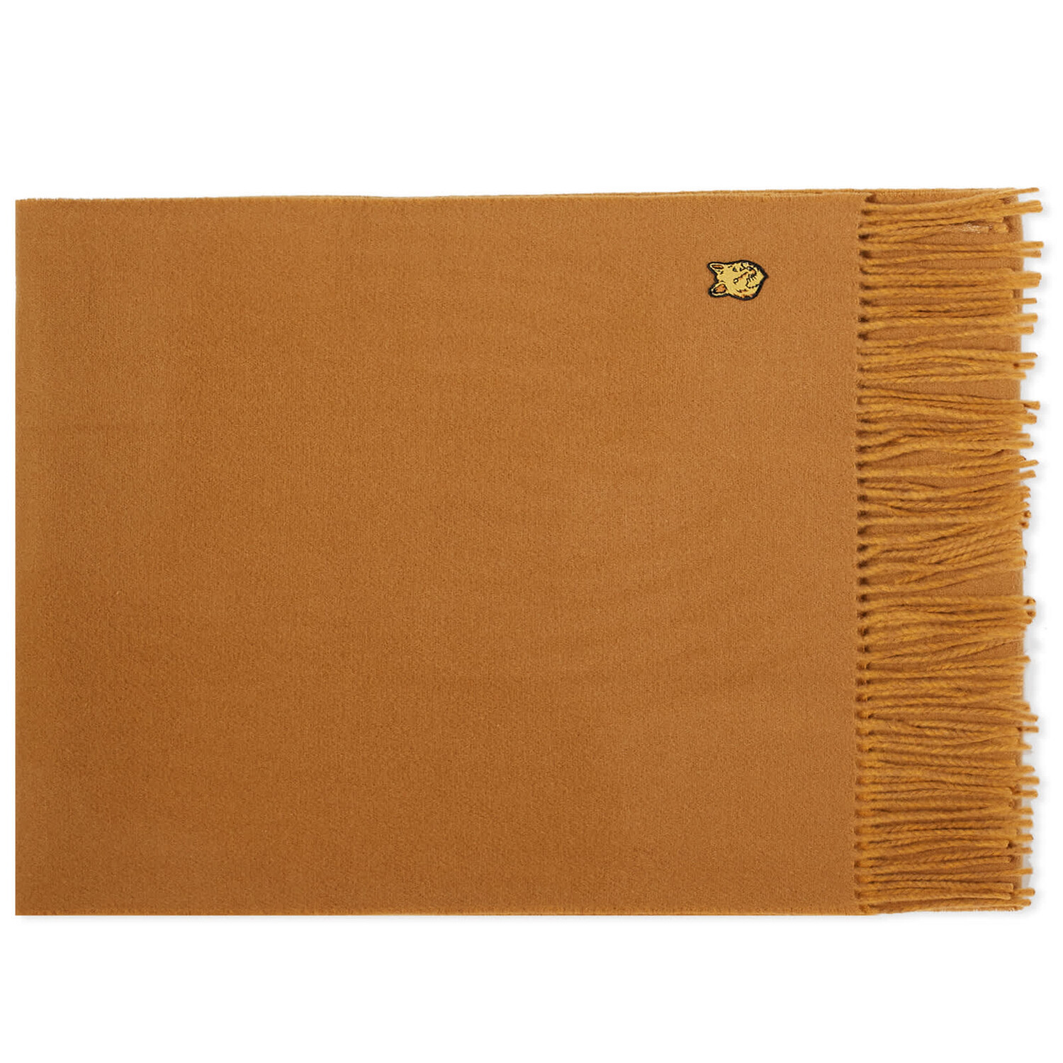 

Шарф Maison Kitsune Fox Head Patch Wool, цвет Golden Brown & Caramel