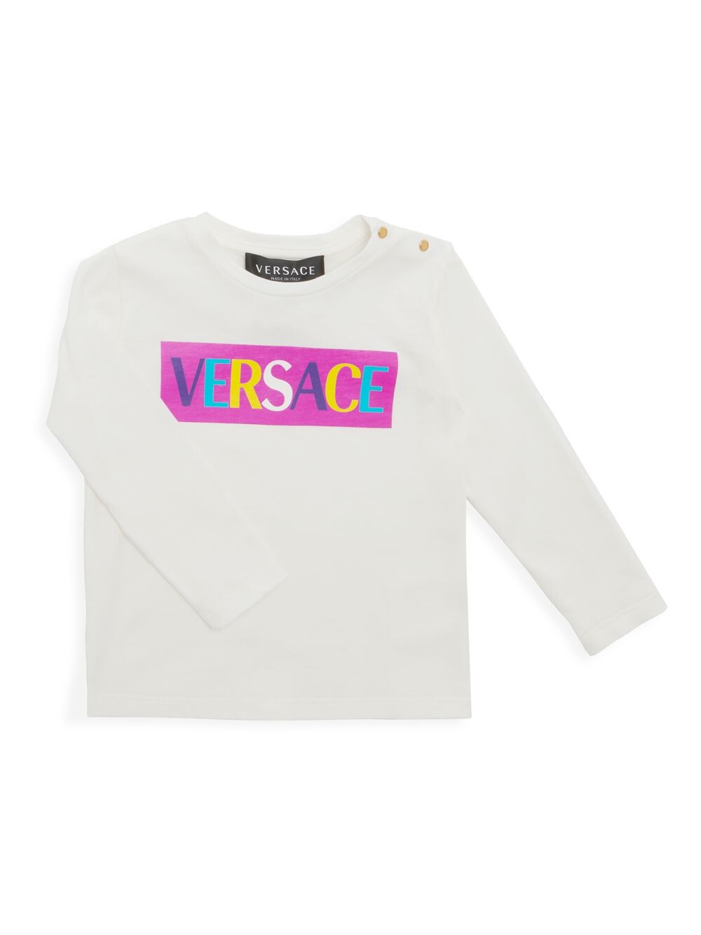 

Футболка с длинными рукавами и принтом логотипа для мальчика Versace, белый
