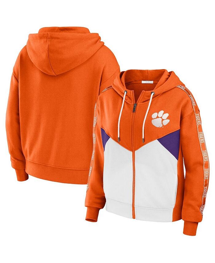 

Женская оранжевая куртка с капюшоном и молнией во всю длину Clemson Tigers Colorblock WEAR by Erin Andrews, оранжевый