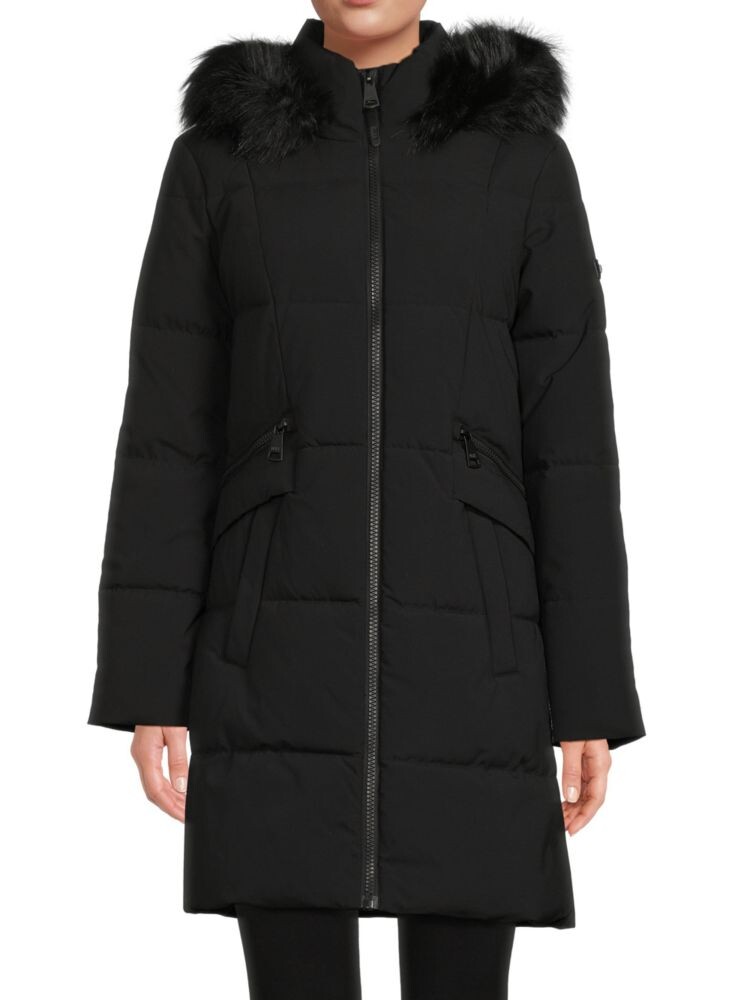 

Пуховик с отделкой из искусственного меха Dkny, черный